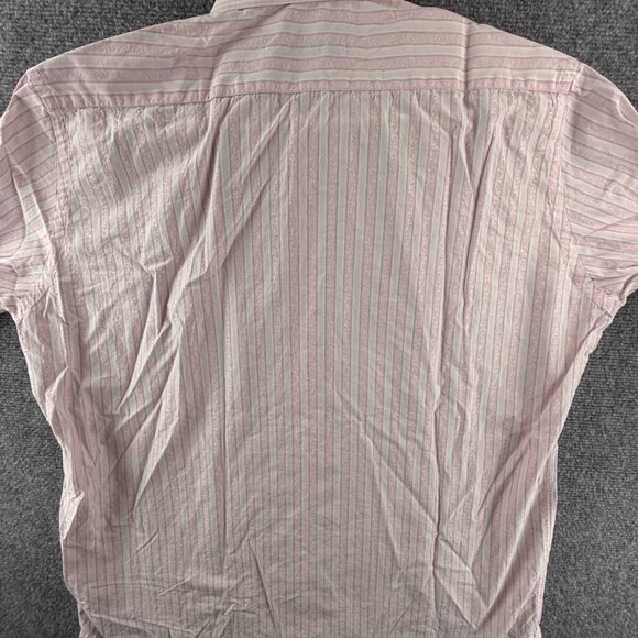 Robert Graham Button Up Shirt Cotton Pink Striped 16 Textured Floral Intricate - Picture 13 of 16